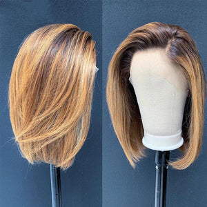 Lace Front Bob Wig- Straight #4/27 Highlights